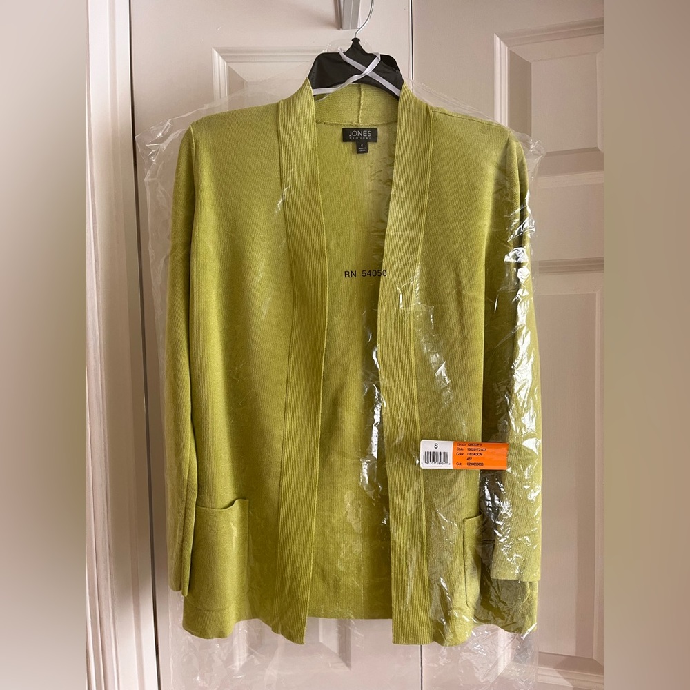 Jones New York Rib Placket Cardigan, New, Size S.